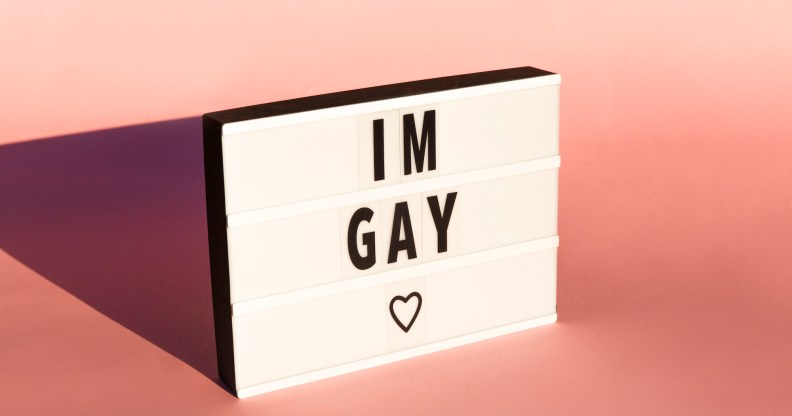 Coming Out Day sign or Gay Pride Month sign for the LGBTQIA (Lesbian,