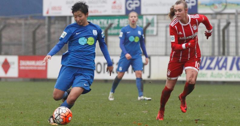 Shiho Shimoyamada plays for the German women's Bundesliga team Sv Meppen.