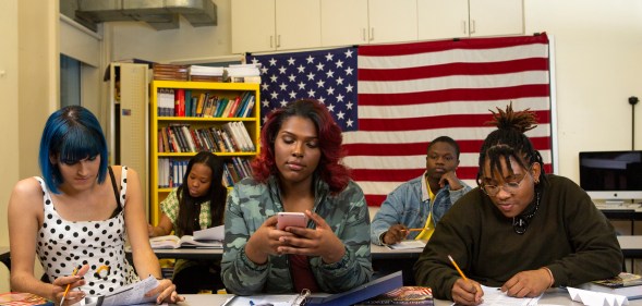 Stock photo of LGBT+ school students