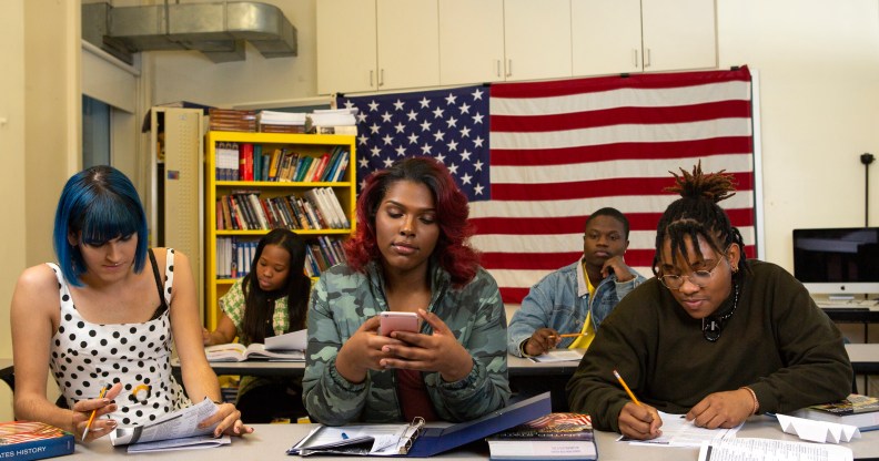 Stock photo of LGBT+ school students