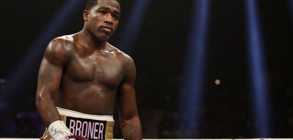 Adrien Broner reacts during the WBA welterweight championship against Manny Pacquiao at MGM Grand Garden Arena on January 19, 2019 in Las Vegas, Nevada.