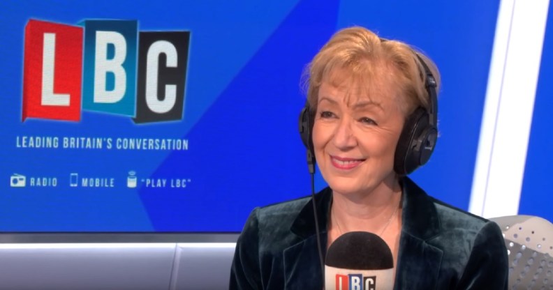 Andrea Leadsom appearing on LBC