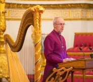 Archbishop of Canterbury Justin Welby makes a speech during a reception to mark the 50th Anniversary of the investiture of The Prince of Wales at Buckingham Palace in London on March 5, 2019.