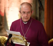 Archbishop of Canterbury Justin Welby delivers a speech at the annual Lord Mayor's banquet on November 13, 2017 in London, England.