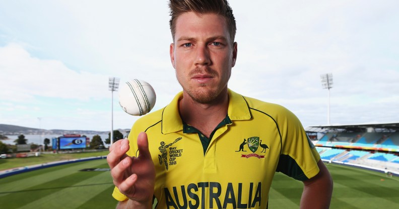 Australian cricket player James Faulkner poses during a portrait session on March 13, 2015 in Hobart, Australia.