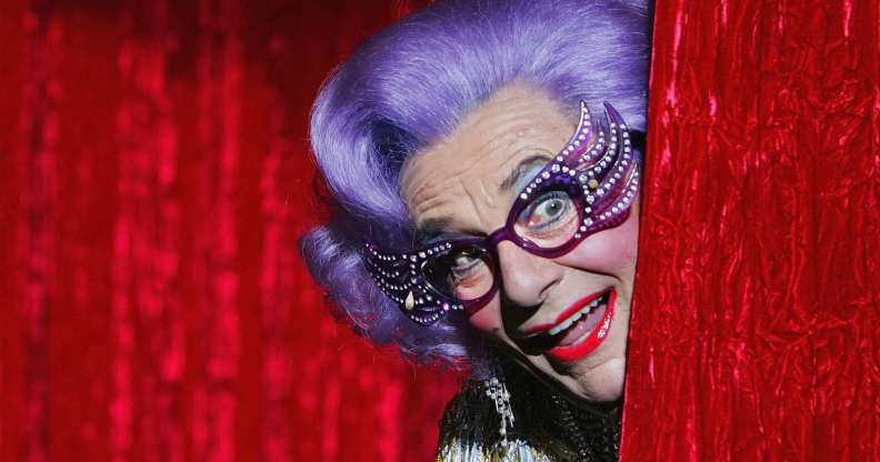 Barry Humphries as Dame Edna Everage.