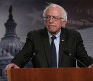 US Senator Bernie Sanders speaks during a news conference on prescription drugs January 10, 2019 at the Capitol in Washington, DC.