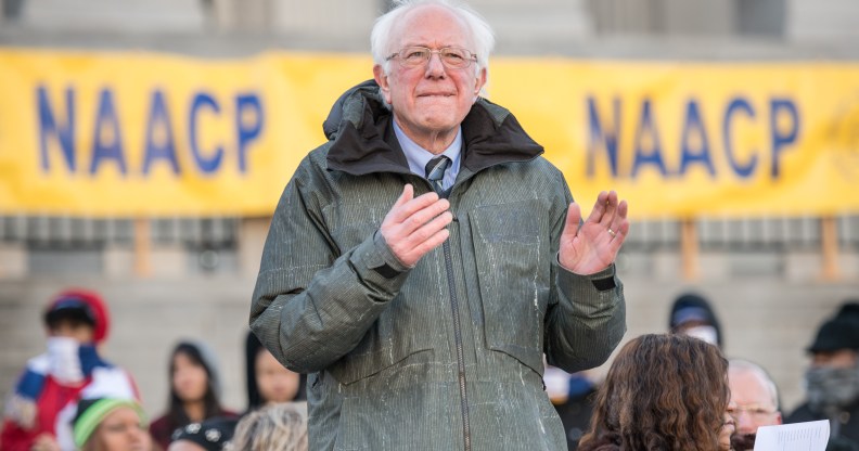 Senator Bernie Sanders claps with a song during the annual Martin Luther King Jr. Day at the Dome event on January 21, 2019 in Columbia, South Carolina.