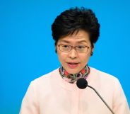 Hong Kong's Chief Executive Carrie Lam speaks at a press conference after delivering her annual policy address at the Legislative Council (Legco) in Hong Kong on October 10, 2018.