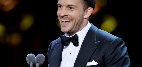 Jonny Bailey, winner of the Best Actor In A Supporting Role In A Musical award for 'Company', on stage during The Olivier Awards 2019 with Mastercard at the Royal Albert Hall on April 07, 2019 in London, England.