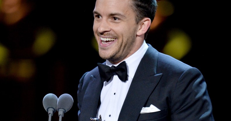 Jonny Bailey, winner of the Best Actor In A Supporting Role In A Musical award for 'Company', on stage during The Olivier Awards 2019 with Mastercard at the Royal Albert Hall on April 07, 2019 in London, England.