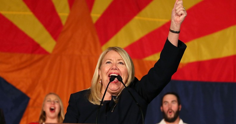 Republican Debbie Lesko celebrates her victory during an election night event for Arizona GOP candidates on November 6, 2018 in Scottsdale, Arizona.