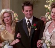 Chandler Bing (Matthew Perry) with Helena (Kathleen Turner)