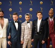 Photo of the queer Eye Fab Five Jonathan Van Ness, Bobby Berk, Tan France, Antoni Porowski, and Karamo Brown attend the 70th Emmy Awards at Microsoft Theater on September 17, 2018 in Los Angeles, California.