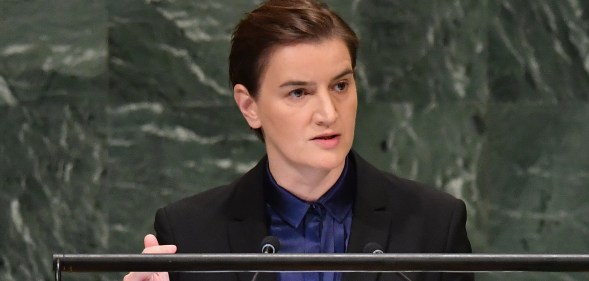 Serbian PM Ana Brnabic whose gay partner Milica Djurdjic has given birth to a baby boy