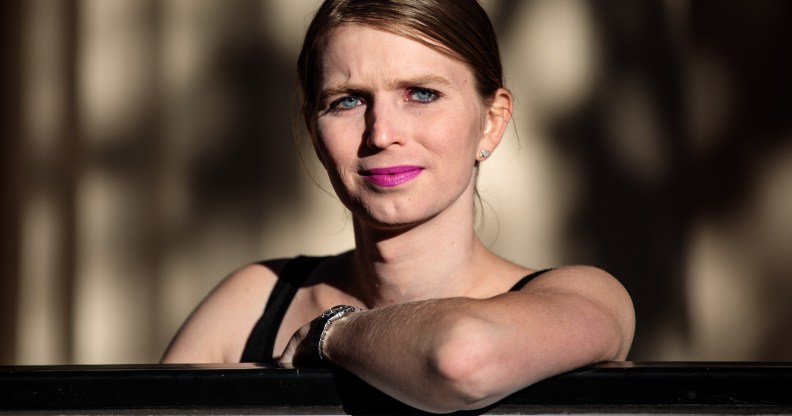 Former American soldier and whistleblower Chelsea Manning poses during a photo call outside the Institute Of Contemporary Arts (ICA) ahead of a Q&A event on October 1, 2018 in London, England.