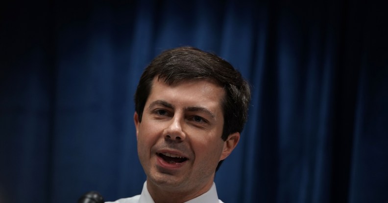 Mayor of South Bend, Indiana, Pete Buttigeig speaks during a news conference January 23, 2019 in Washington, DC.