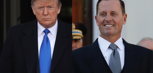 Combined picture of President Trump and US ambassador Richard Allen Grenell, who is reportedly leading a push to decriminalise homosexuality around the world.