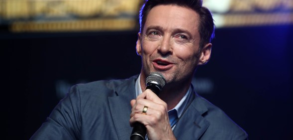 Actor Hugh Jackman speaks to media at AUT's South Campus on February 27, 2019.