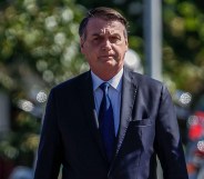 Brazilian President Jair Bolsonaro walks during a ceremony to mark the Army Day, in Sao Paulo, Brazil, on April 18, 2019.