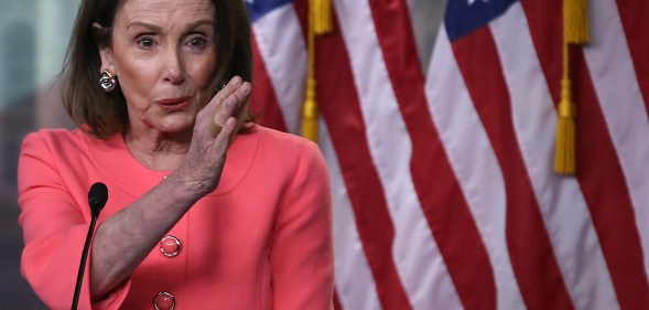 House Speaker Nancy Pelosi speaks during her weekly news conference on Capitol Hill, May 2, 2019 in Washington, DC.