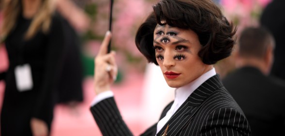 Ezra Miller attends The 2019 Met Gala Celebrating Camp: Notes on Fashion at Metropolitan Museum of Art on May 06, 2019 in New York City.