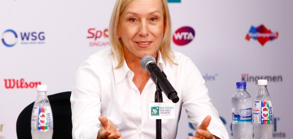 Photo of Martina Navratilova, who wrote a column for the Sunday Times Athelte Ally condemned as "transphobic."