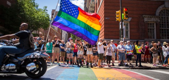 Participants of the 2016 Pride Parade march through Philadelphia's so-called gayborhood, one of the most well known gay and lesbian spaces in the city.