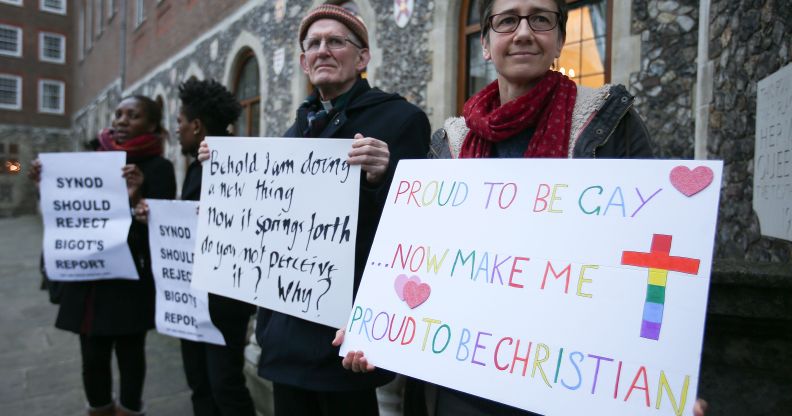 Protesters support same-sex marriage in 2017—the issue has long been dividing the Anglican Church, with the Archbishop of Canterbury refusing to invite same-sex couples to the Lambeth 2020 conference.