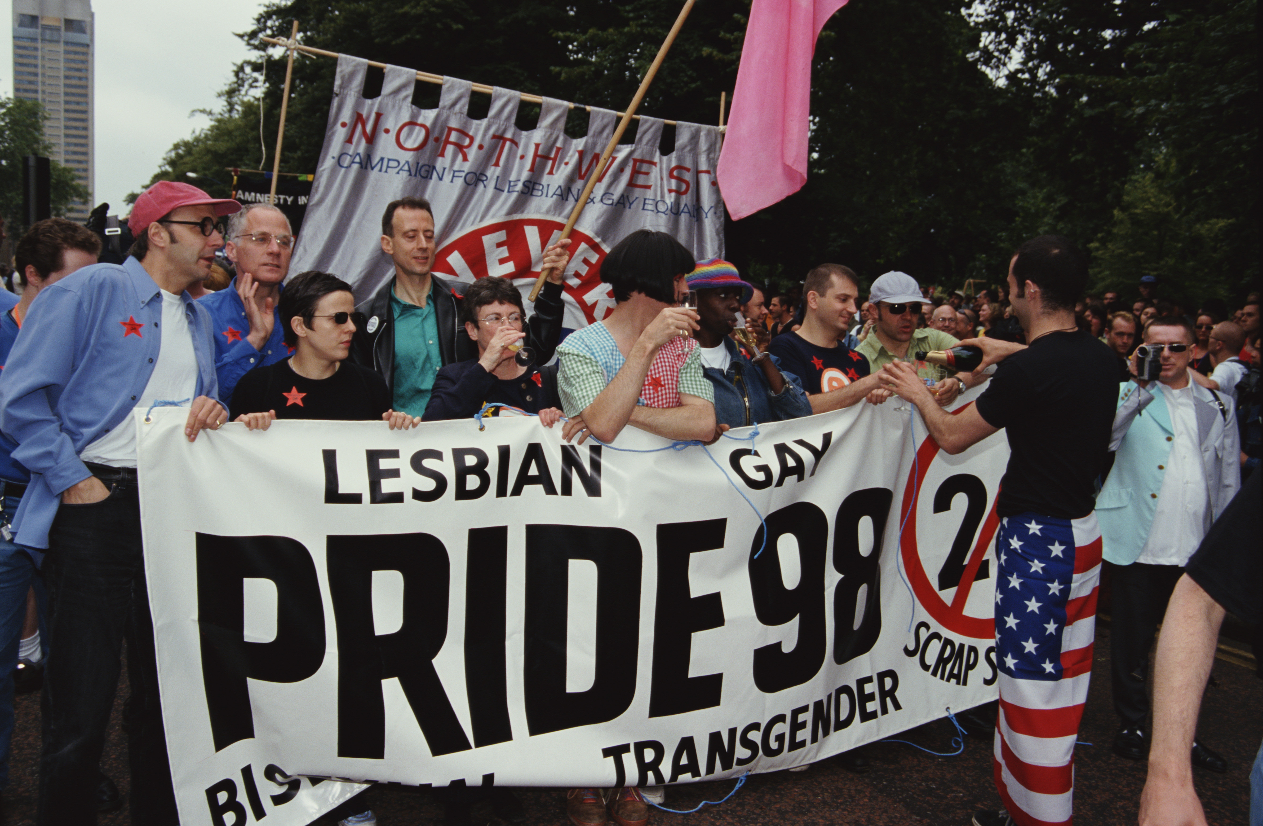 A demonstration against Section 28, whose legacy still affects LGBT+ teachers.