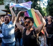 ISTANBUL, TURKEY - JUNE 25: LGBT supporters march towards Taksim Square on June 25, 2017 in Istanbul, Turkey. The 2017 LGBT Pride March was banned by authorities for the third year. Organisers defied the order and people attempted to march to Taksim Square but were met by a heavy police presence and the crowd was dispersed by tear gas and several people were arrested. (Photo by Chris McGrath/Getty Images)