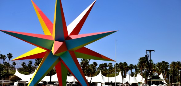 Art installation seen during the 2018 Coachella Valley Music And Arts Festival at the Empire Polo Field on April 22, 2018 in Indio, California.