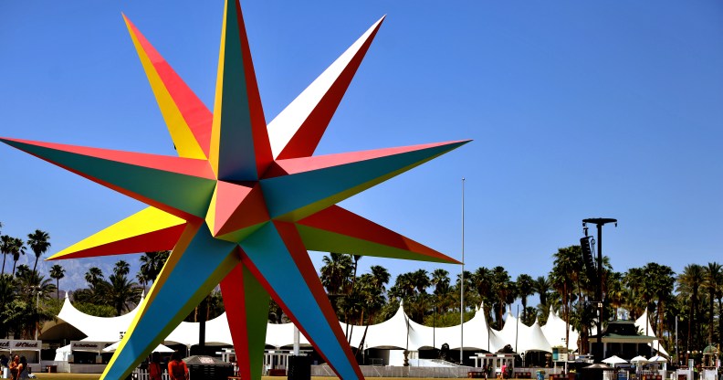 Art installation seen during the 2018 Coachella Valley Music And Arts Festival at the Empire Polo Field on April 22, 2018 in Indio, California.