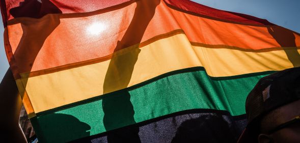 LGBt activists, like those in Botswana advocating for the decriminalisation of gay sex, with a rainbow flag take part in the annual Gay Pride Parade.