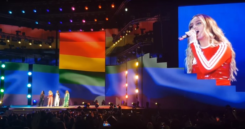 Little Mix performed "Secret Love Song Pt II" under the rainbow flag