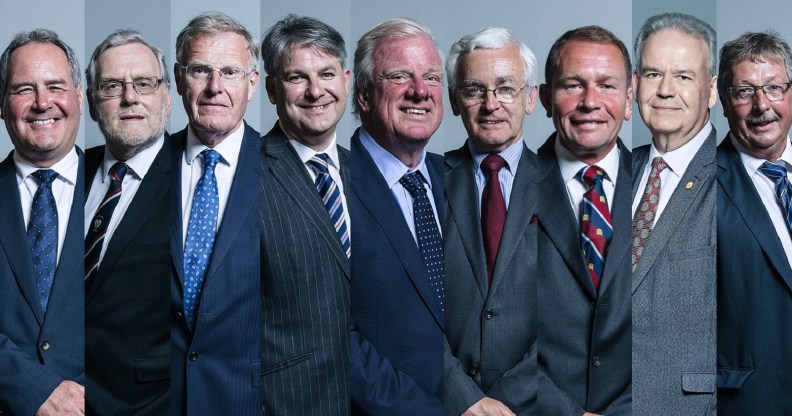 (L-R) Bob Blackman, John Spellar, Chris Chope, Philip Davies, Sir Edward Leigh, Martin Vickers Philip Hollobone, Dr Julian Lewis, and Sammy Wilson