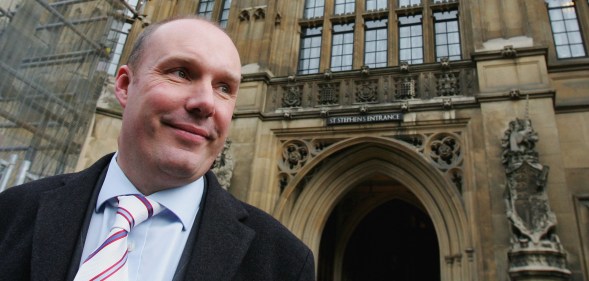 Britain's Liberal Democrat Home Affairs spokesman Mark Oaten arrives at the Houses of Parliament on January 9, 2006 in London, England.