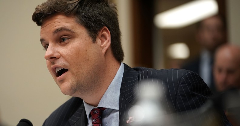 US Rep. Matt Gaetz (R-FL) speaks during a hearing before the House Judiciary Committee