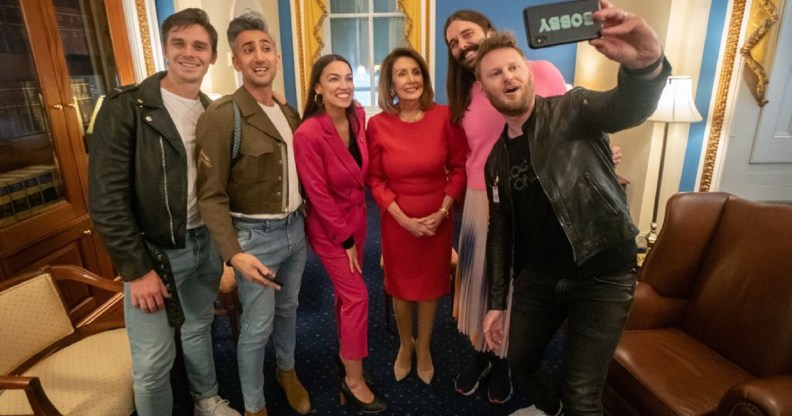 Antoni Porowski, Tan France, Congressman Alexandria Ocasio-Cortez, House Speaker Nancy Pelosi, Jonathan Van Ness and Bobby Berk