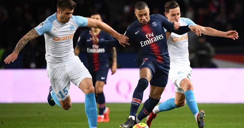 Players from French football teams Paris Saint-Germain and Olympique de Marseille