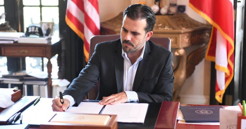 Puerto rico governor Ricardo Rosselló tweeted a picture of him signing the executive order.