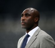 Sol Campbell, Manager of Macclesfield Town looks on prior to a match on December 4, 2018