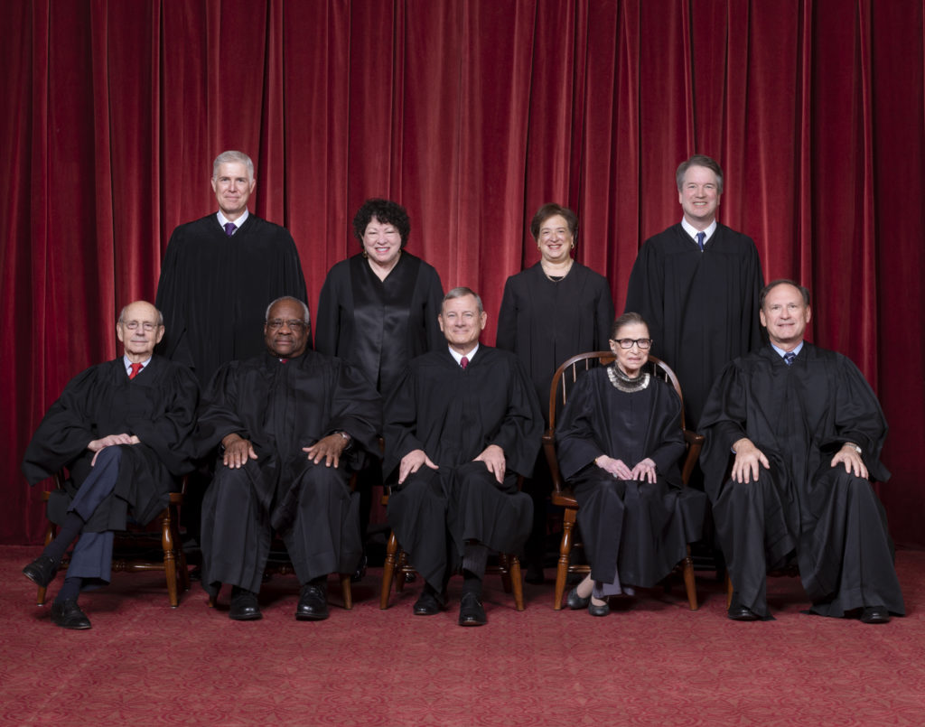 The nine justices of the US Supreme Court