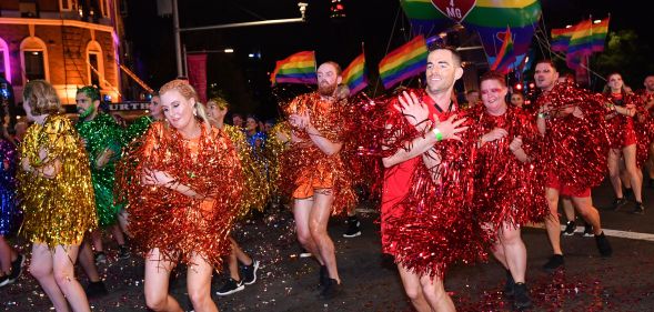 People participate in the annual Gay and Lesbian Mardi Gras parade in Sydney on March 3, 2018.