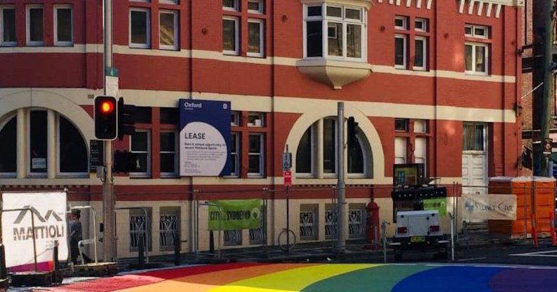 A photo of Sydney's new rainbow crossing