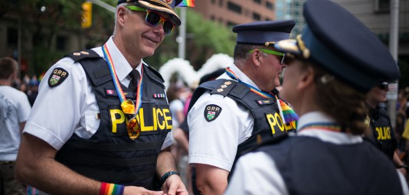 Police officers at the Pride Toronto festival in 2016.