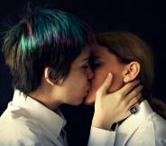 women kissing