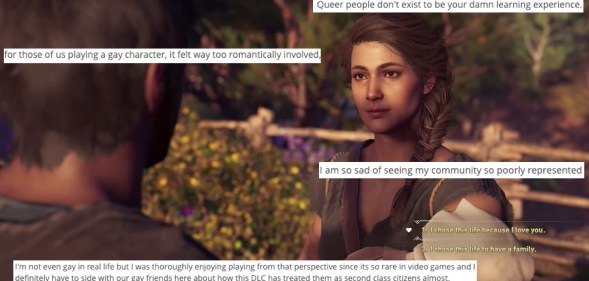 Assassin's Creed Odyssey forces player's characters to have a heterosexual relationship.