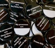 word of the decade 'My pronouns are...' badges