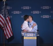 Chasten and Pete Buttigieg kissing